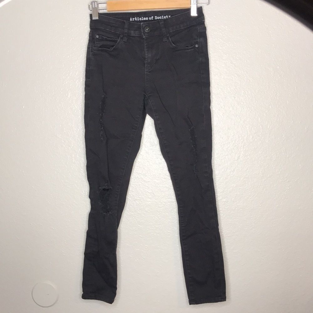Articles of Society Skinny Jeans Distressed Black